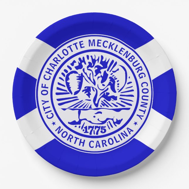 City Flag of Charlotte (North Carolina) Paper Plates (Front)