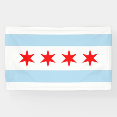City Flag of Chicago Illinois Banner