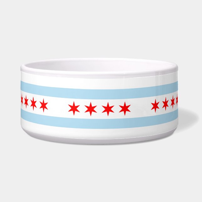 City Flag of Chicago (Illinois) Bowl (Front)
