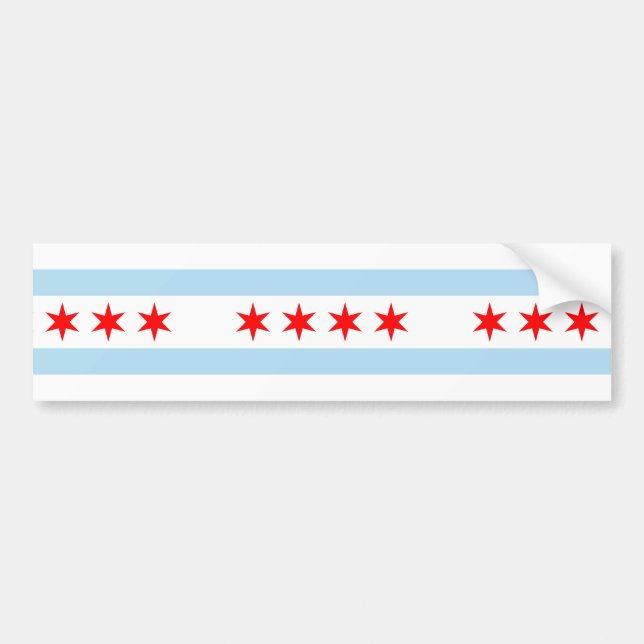 City Flag of Chicago (Illinois) Bumper Sticker (Front)