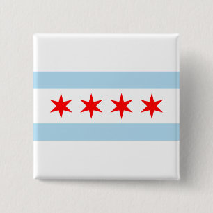 City Flag of Chicago (Illinois) Button