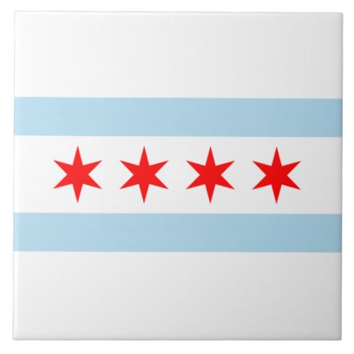 City Flag of Chicago Illinois Ceramic Tile