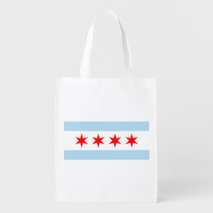 City Flag of Chicago (Illinois) Grocery Bag