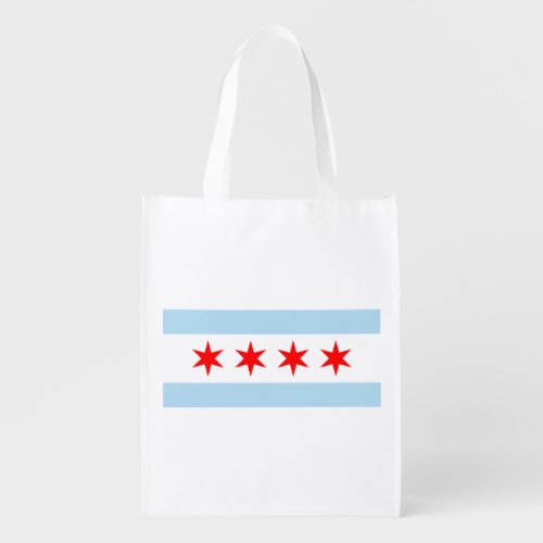 City Flag of Chicago Illinois Grocery Bag