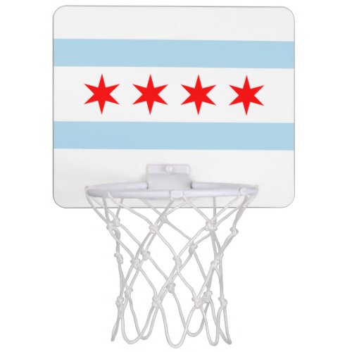 City Flag of Chicago Illinois Mini Basketball Hoop