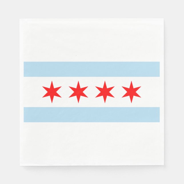 City Flag of Chicago (Illinois) Napkins (Front)