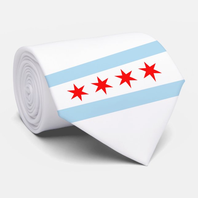 City Flag of Chicago (Illinois) Neck Tie (Rolled)
