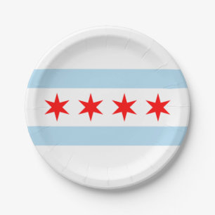 City Flag of Chicago (Illinois) Paper Plates