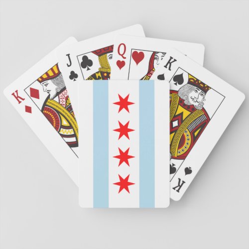 City Flag of Chicago Illinois Poker Cards