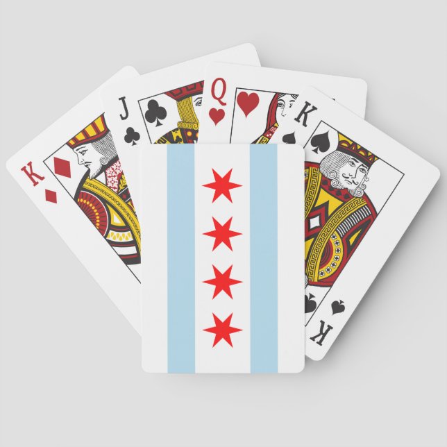City Flag of Chicago (Illinois) Poker Cards (Back)