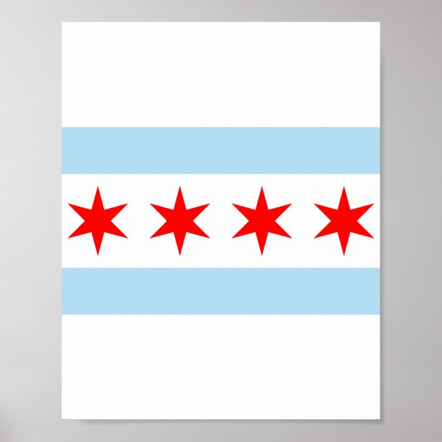 City Flag of Chicago (Illinois) Poster (Front)