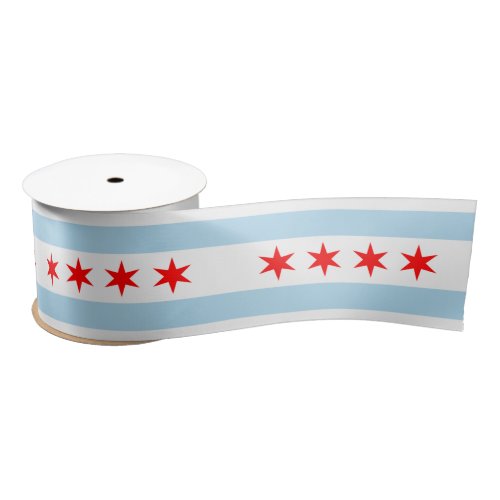 City Flag of Chicago Illinois Satin Ribbon