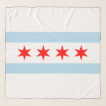 City Flag of Chicago (Illinois) Scarf<br><div class="desc">This design features the civil flag of Chicago, which consists of two light blue horizontal bars, or stripes, on a white background. The city of Chicago, is the most populous city in the U.S. state of Illinois, and one of the most populous cities in the entire United States; it is...</div>