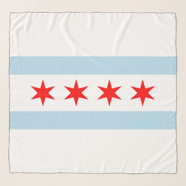 City Flag of Chicago (Illinois) Scarf (Front)