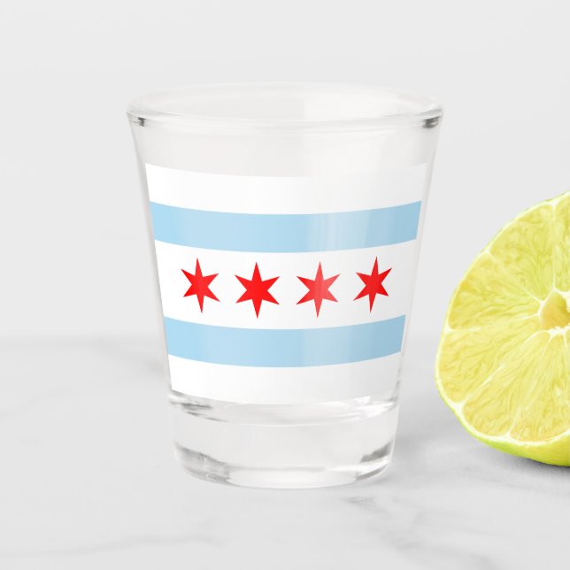 City Flag of Chicago (Illinois) Shot Glass (Front)