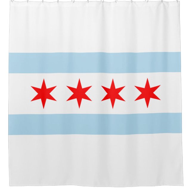 City Flag of Chicago (Illinois) Shower Curtain (Front)