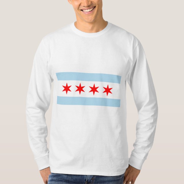 City Flag of Chicago (Illinois) T-Shirt (Front)