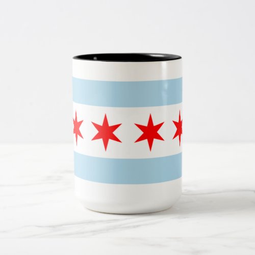 City Flag of Chicago Illinois Two_Tone Coffee Mug