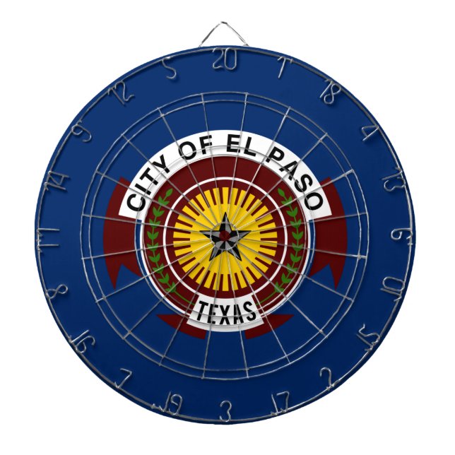 City Flag of El Paso (Texas) Dart Board (Front)