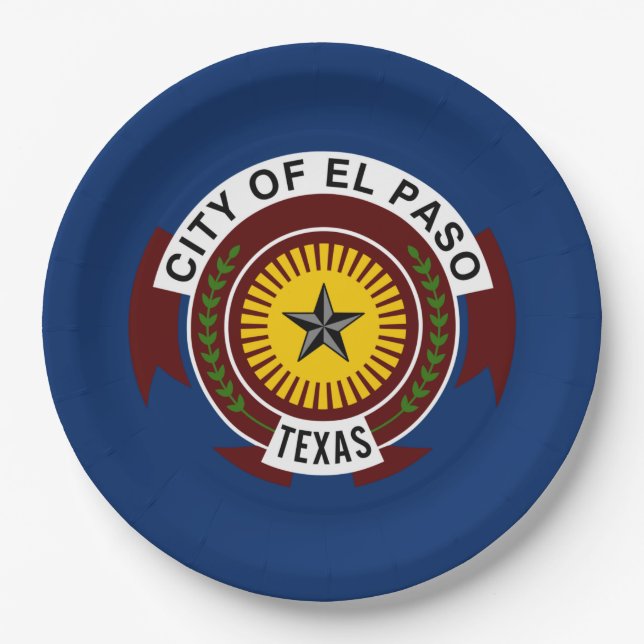 City Flag of El Paso (Texas) Paper Plates (Front)