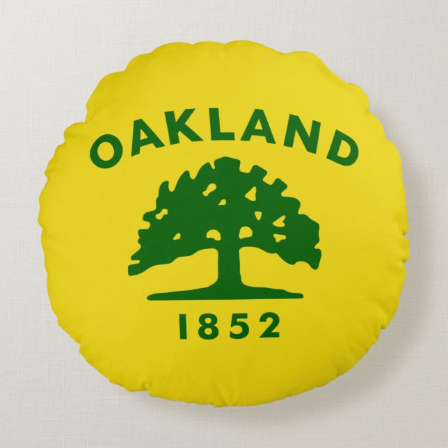 City Flag of Oakland (California) Round Pillow (Front)