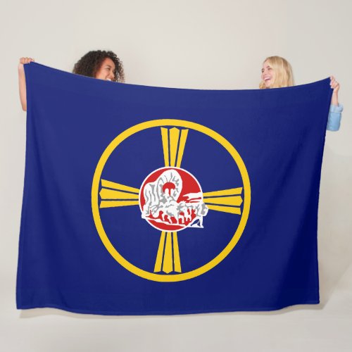 City Flag of Omaha Nebraska Fleece Blanket