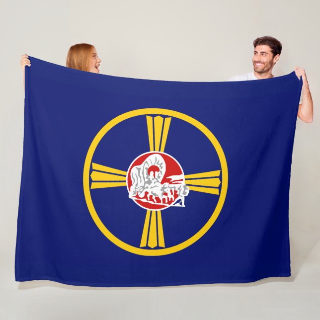 City Flag of Omaha (Nebraska) Fleece Blanket (In Situ)