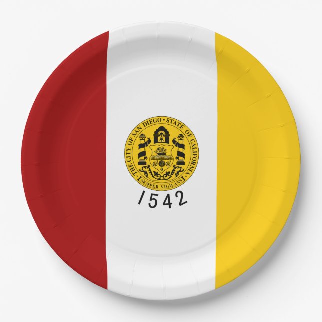 City Flag of San Diego (California) Paper Plates (Front)