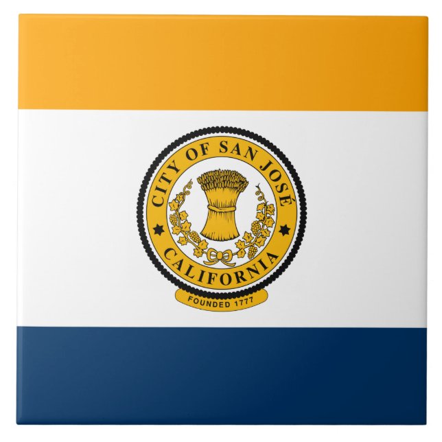 City Flag of San José (California) Ceramic Tile (Front)