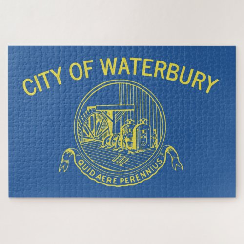 City Flag of Waterbury Connecticut Jigsaw Puzzle