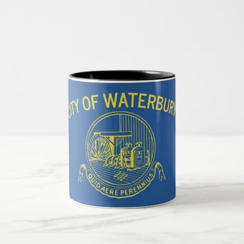 City Flag of Waterbury Connecticut Two_Tone Coffee Mug