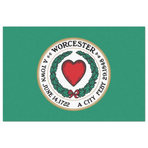 City Flag of Worcester Massachusetts Tissue Paper