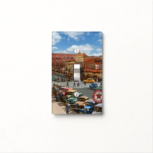 City _ Gadsden AL_ Christmas shopping crowds 1941 Light Switch Cover