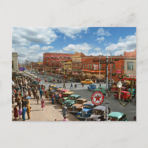 City - Gadsden, AL- Christmas shopping crowds 1941 Postcard