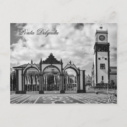 City Gates Ponta Delgada Downtown Postcard