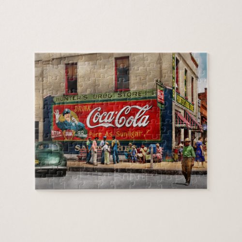 City _ Greensboro GA _ Hunters Drug Store 1939 Jigsaw Puzzle