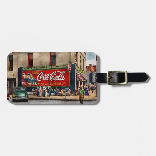 City _ Greensboro GA _ Hunters Drug Store 1939 Luggage Tag