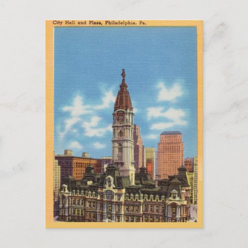City Hall and Plaza Philadelphia Pennsylvania Postcard