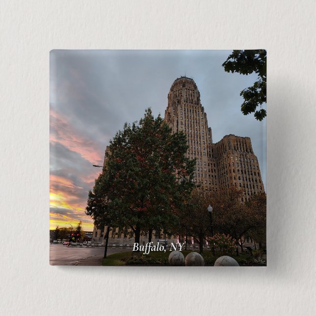 City Hall and Sunset Button (Front)