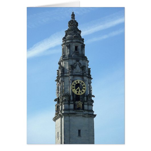 City Hall Clock Tower, Cardiff Cards (Front)