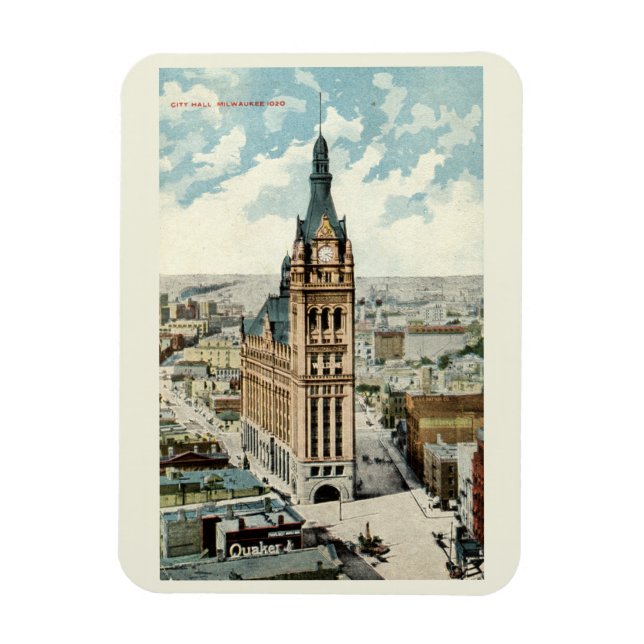 City Hall Milwaukee WI Vintage 1911  Magnet (Vertical)