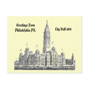 City Hall Philadelphia PA 1891 Postcard