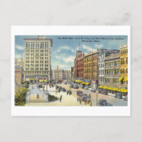 City Hall Plaza in Worcester, Mass., Vintage