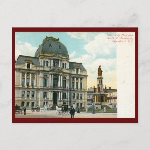 City Hall Providence RI Vintage Postcard