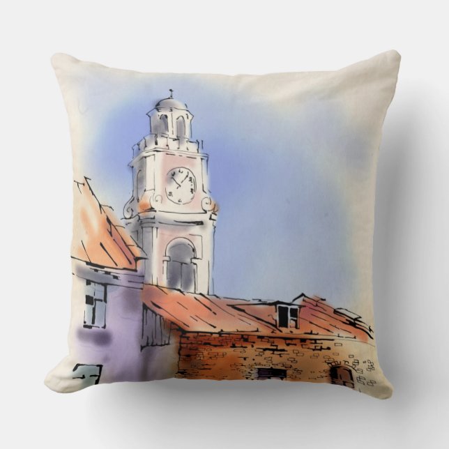 City Hall Throw Pillow (Front)