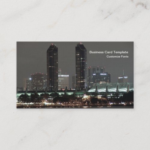 City Harbor Night San Diego Convention Center Business Card