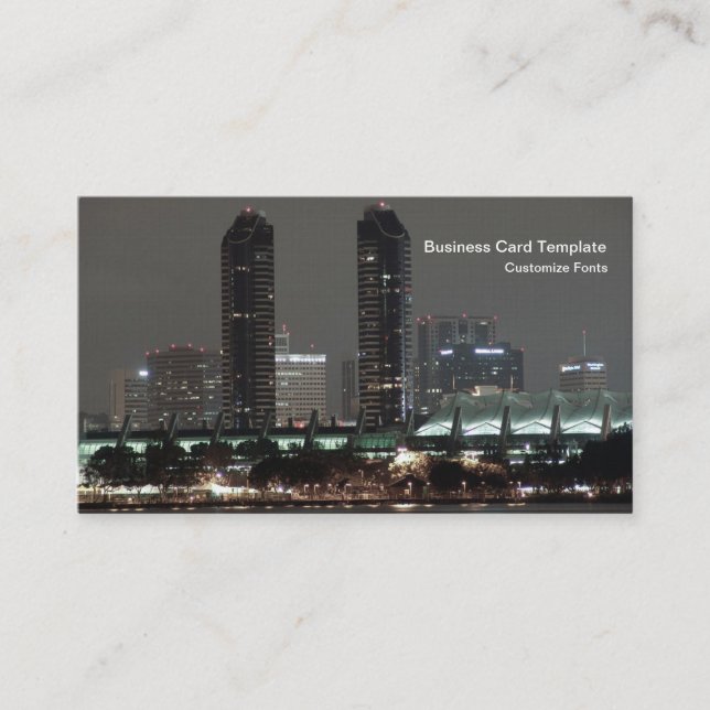 City Harbor Night San Diego Convention Center Business Card (Front)