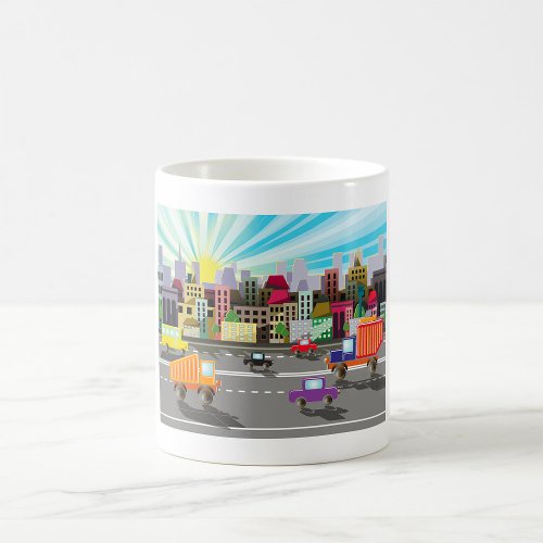City Highway Cityscape And Traffic Coffee Mug
