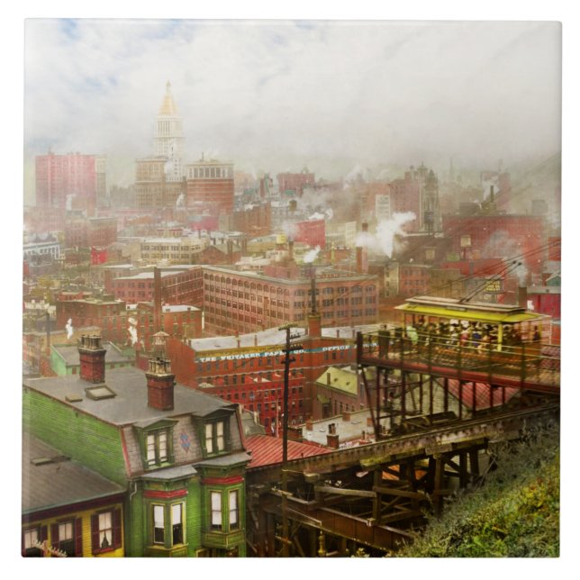 City - I can see my house from here 1915 Ceramic Tile (Front)