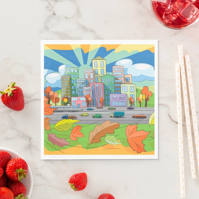 City In Autumn Napkins (Creator Uploaded)